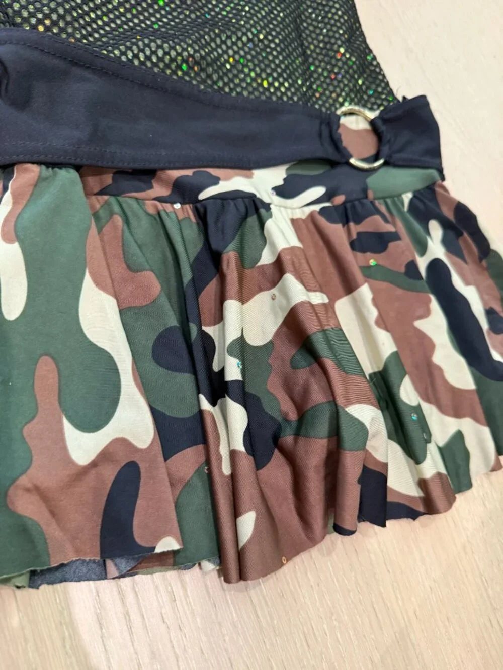 A Wish Come True Girl's Camo Biker Short Dance Costume SC 5-7